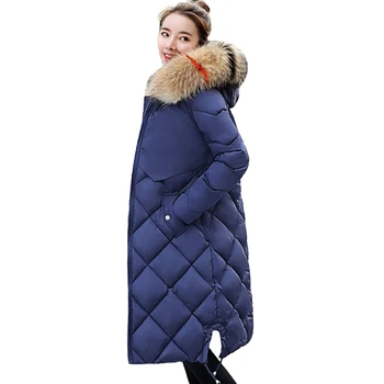 

With Big Fur Collar Warm Thicken 2018 New Arrival Winter Jacket Women Long Down Cotton Parka Parkas Female Coat Hooded Coats