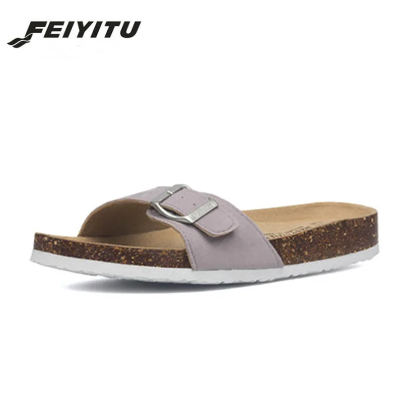 FeiYiTu/Новинка года; модные мужские шлепанцы на пробковой подошве; летняя удобная обувь; мужские ортопедические слипоны; Повседневные Классические шлепанцы