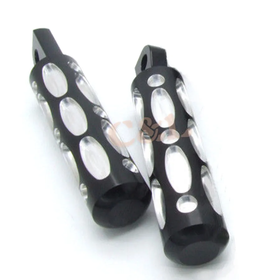 Black CNC Rear Passenger Foot Pegs Footpegs Footrests For Harley 1200