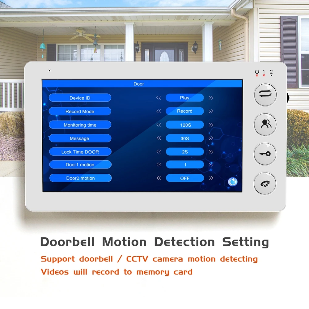 Video Intercom Doorbell Wired 7" Video Door Phone 1000TVL Doorbell Camera with IR Night Vision for Home Security Door Intercom