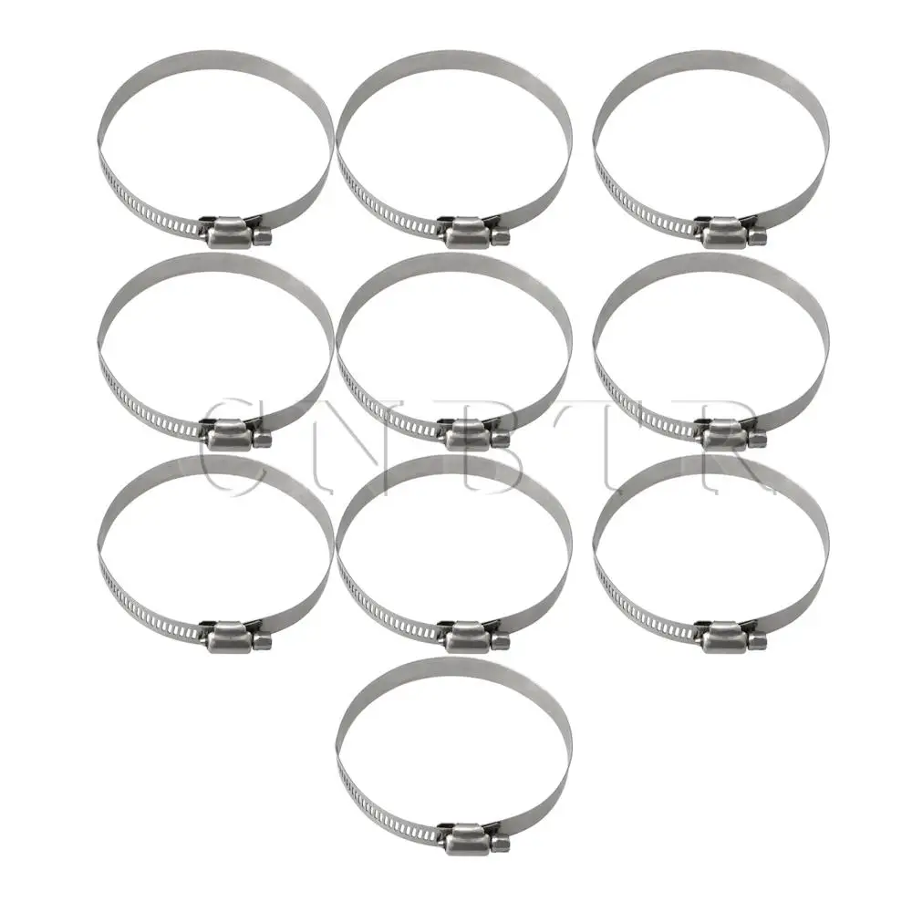 

CNBTR 9.5x1.2cm Easy Using Stainless Steel Hose Pipe Clamps Clips Fastener Silver Pack of 10