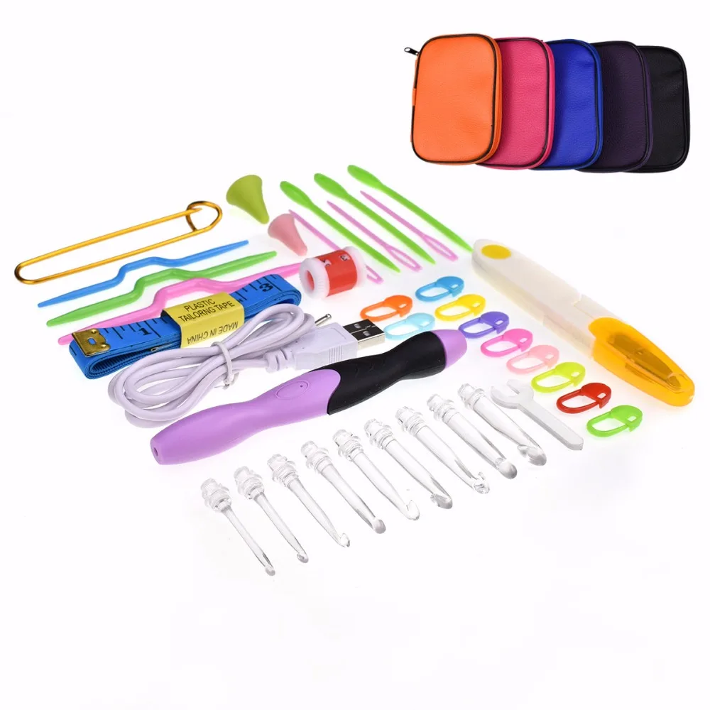 KOKNIT-Led-Crochet-Hook-Set-Light-Up-Changeable-Crochet-Needles-Yarn-Weave-Knitting-Needles-Scissors-Needles