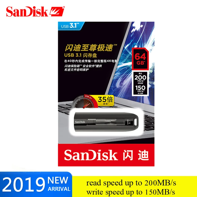 SanDisk CZ800 Экстремальный флэш-накопитель USB 64 ГБ 128 ГБ 256 ГБ USB 3,1 3,0 флеш-накопитель Флешка карта памяти запоминающее устройство U диск