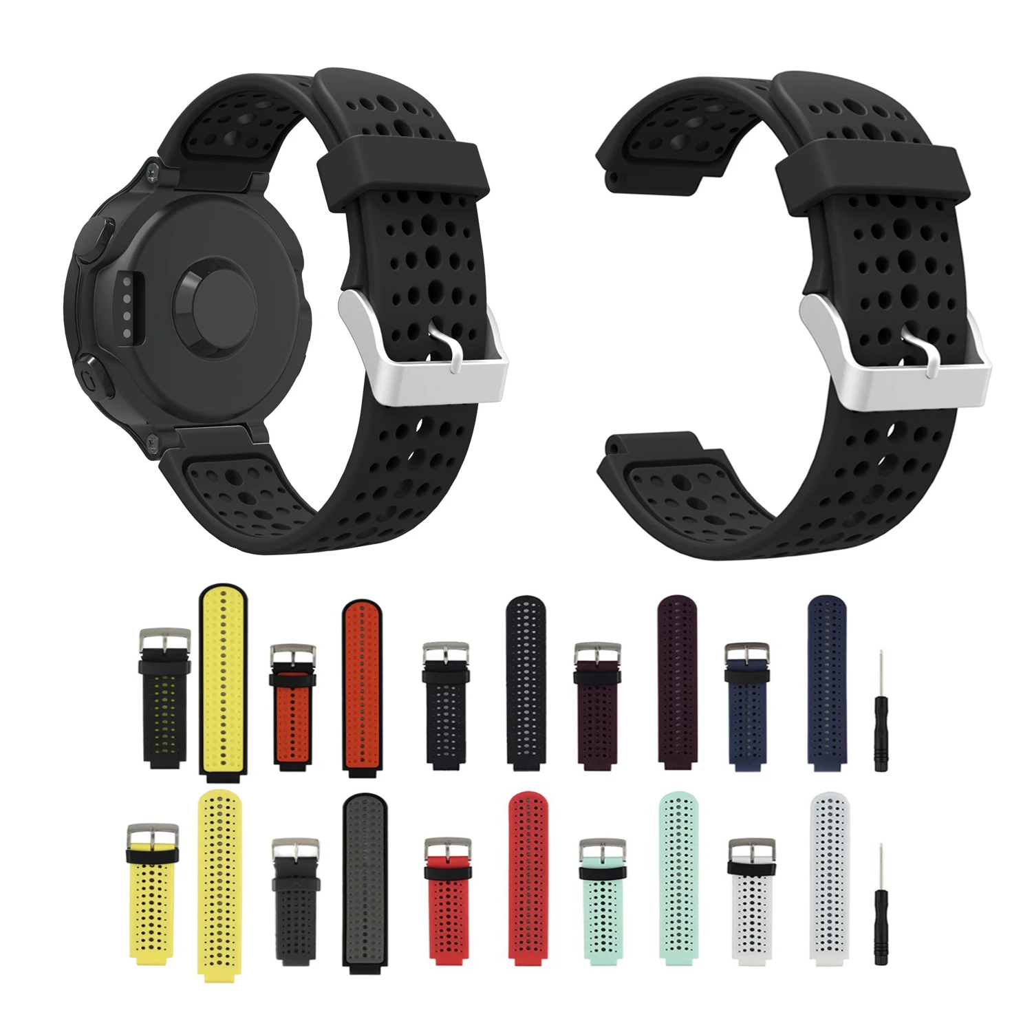 

Silicone Sport Soft WatchStrap For Garmin Forerunner 220/230/235/620/630/735xt Band Replacement Watchband Wrist Strap Bracelet
