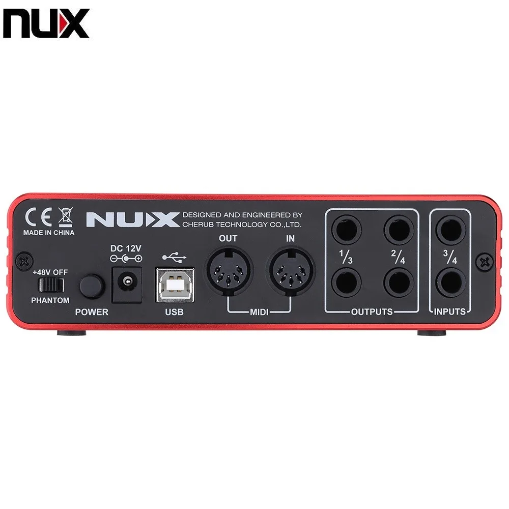 NUX UC-2 мини порт USB XLR 6,35 мм вход выход аудио интерфейс для микрофона MIDI инструмент записи воспроизведения