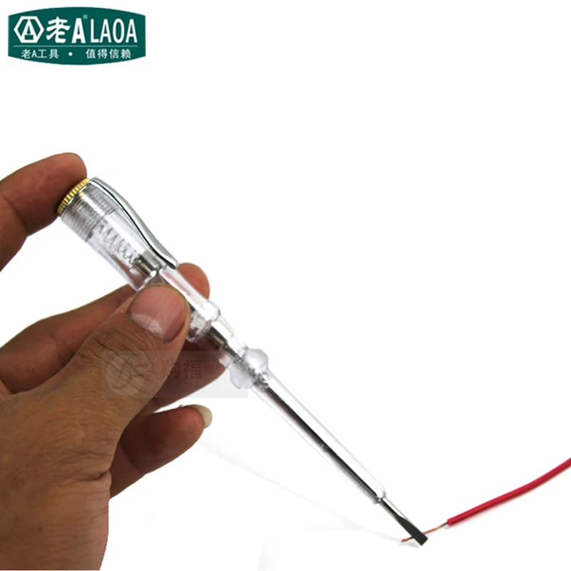 LAOA Brand 220 250V Transparent Electric Pen Test Detector Test Pencil with Slotted Screwdriver
