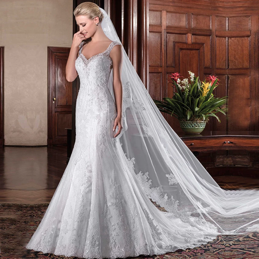 Robe-de-mariage-See-Through-Back-Bride-Dresses-Luxury-Lace-Pearls-Bohemian-Mermaid-Wedding-Dress-2018 (1)