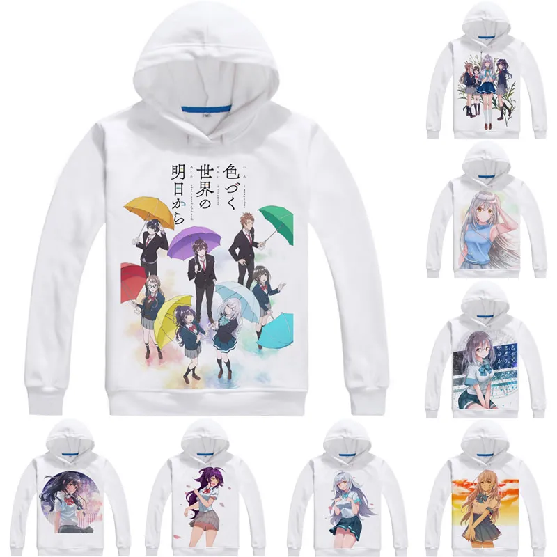 

Hitomi Tsukishiro Kohaku Tsukishiro Mens Hoodies Iroduku The World in Colors Men Sweatshirt Streetwear Anime Hoodie Long Hooded