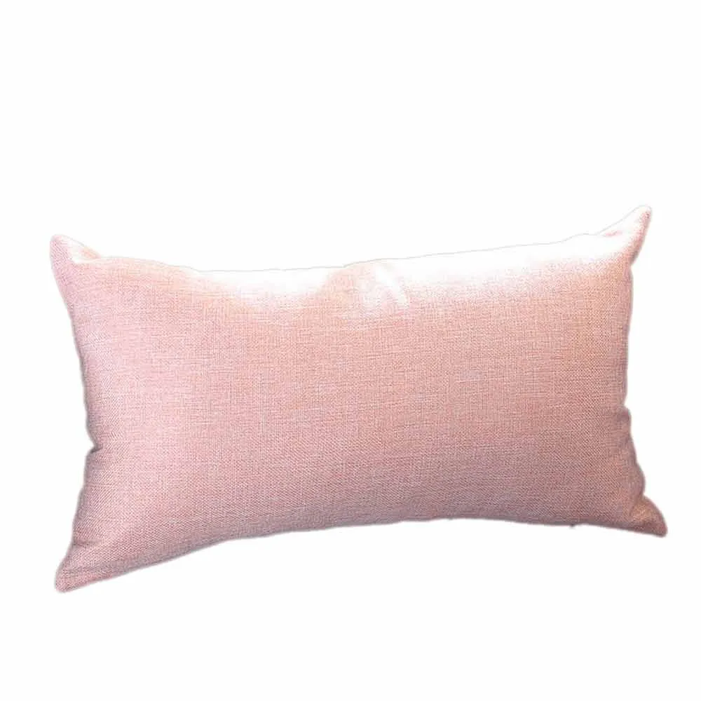 Прямоугольная наволочка для подушек из смеси льна, льна и хлопка, наволочка для дивана и кровати, декоративная наволочка, наволочка для домашнего текстиля, товары#10 - Цвет: Розовый