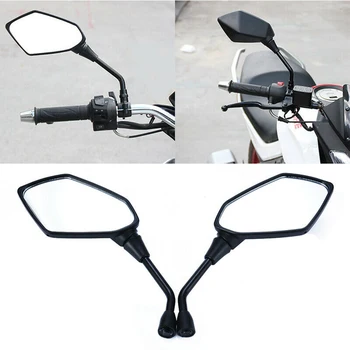 

2pcs Motorcycle Convex Mirrors Motorbike Rearview Rear View Motor Handlebar Side End Mirror 10mm Universal Black Motorcycle