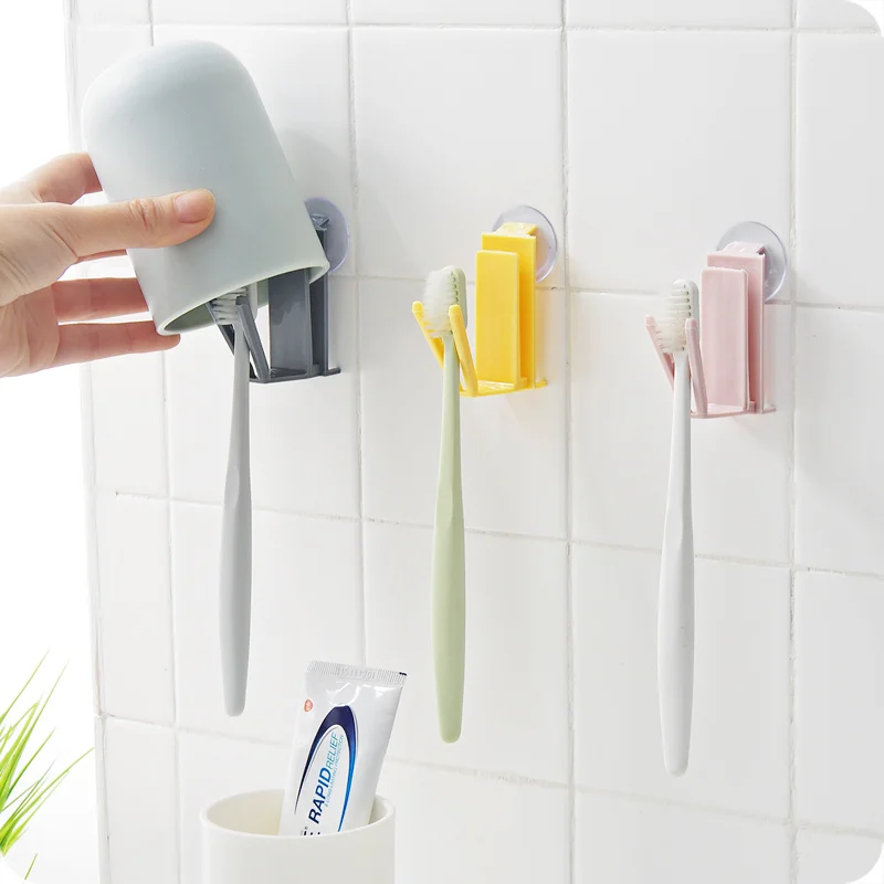 Wall Suction Toothbrush Holder Bathroom Hanging Toothbrush Rack Space