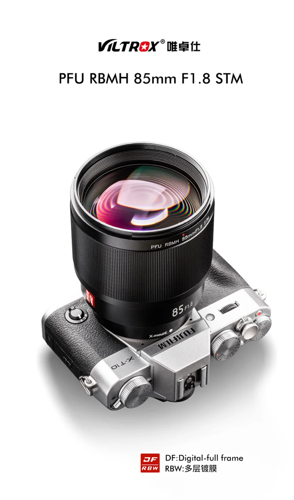 VILTROX 85 мм F1.8 STM X-mount объектив с фиксированным фокусным расстоянием AF портретный объектив полная Рамка для ЖК-дисплея с подсветкой fujifilm x крепление x-t20 X-T2 x-t3 xt3 объектив