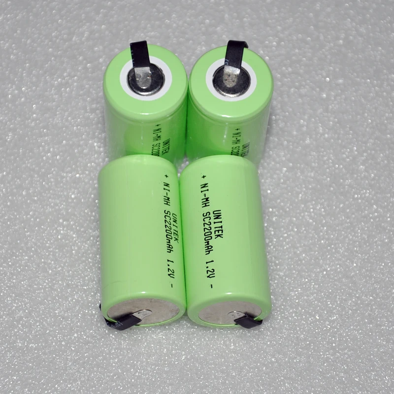 10-16 шт Sub C SC 1,2 V аккумуляторная батарея 2200mah Ni-MH nimh ячейка с вкладкой для сварки штифтов для пылесоса электрическая дрель