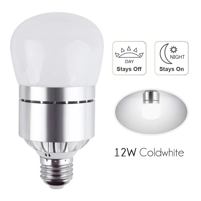 ARILUX E27 Светодиодный светильник AC85-265V IC драйвер типа 12 Вт 900LM белый/теплый белый Фотоэлемент датчик светильник лампа - Испускаемый цвет: Холодный белый