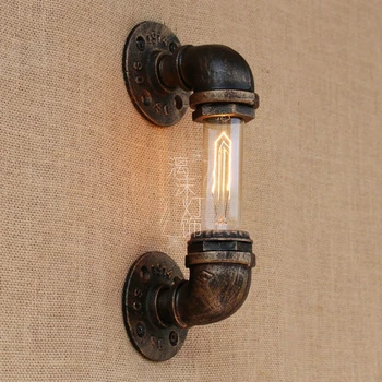

retro pipe wall lamp modern Scandinavian Cafe bedroom warm novel lighting creative wall light iron lamps ZA995