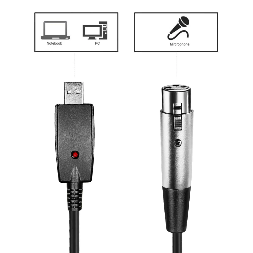 Neewer USB мужчина к 3-контактный XLR Женский микрофонный конвертер Кабель Студия аудио разъем кабель-переходник для компьютера с USB-Порты и разъёмы