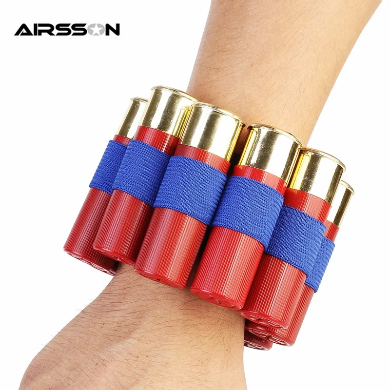 Airsson Airsoft Tactical 8 Shell Rifle Bullet Carrier Wrist Strap Shotgun Ammo Holders Wristband