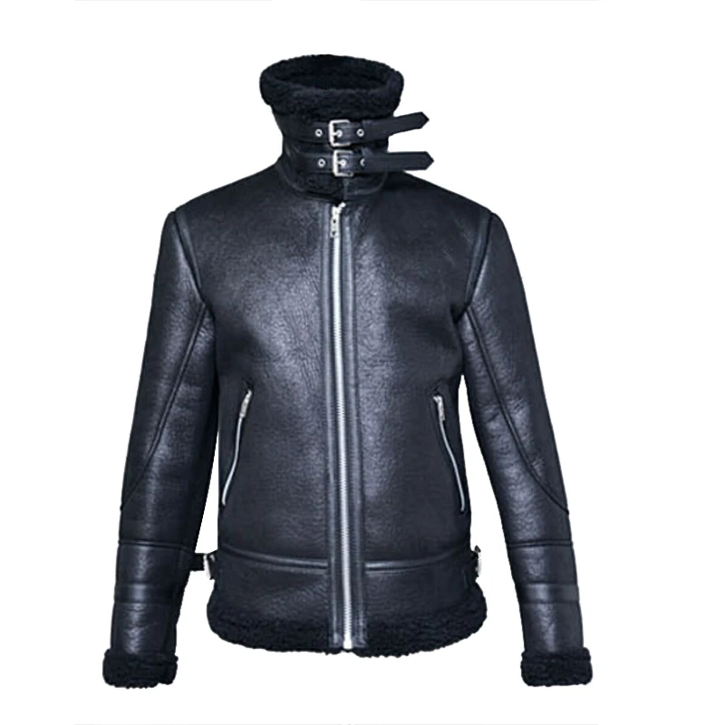 Litthing зимнее Мужское пальто из кожи и меха куртка тонкая из искусственной кожи для мотоцикла PU Faur куртка с длинными рукавами зимняя верхняя одежда пальто