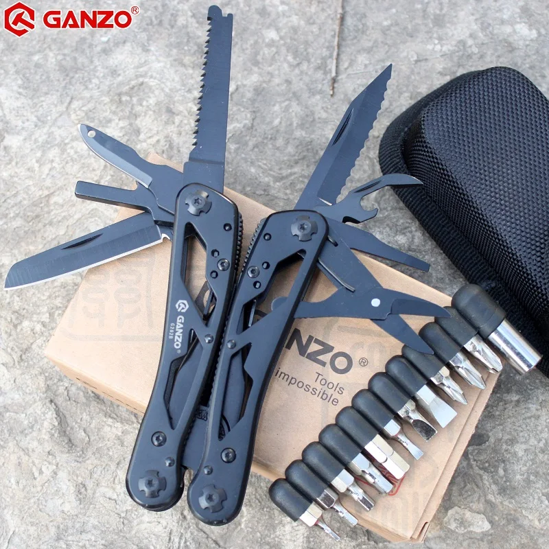 Economici Ganzo Multitools G202B Multi Coltello Pinza di Piegatura EDC Attrezzi di Campeggio Multifunzionale Pieghevole Pinza Cacciavite Bits Mini Forbici