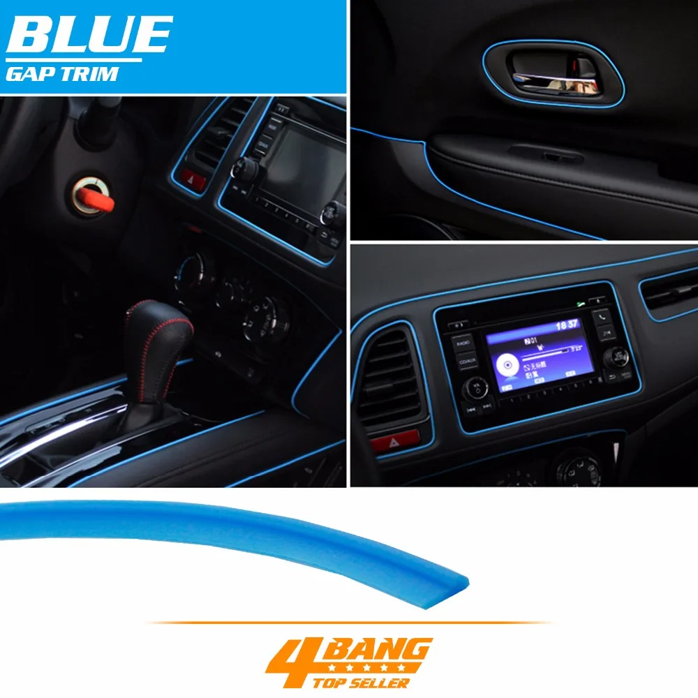 CAR DIY Interior Dashboard Line Moulding Panel Gap Trim Light blue