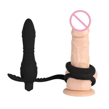 10 Speeds Male Masturbator Prostate Massager Anal Plug Delay Ejaculation Cock Ring Anal Plug Vibrator Butt Plug Sex Toys For Men