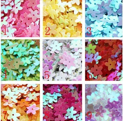 Цветочные Блестки, 10 мм(300 шт/цвет) 14 смешанных цветов с пайетками/хлопья, одежда/сумка модные аксессуары