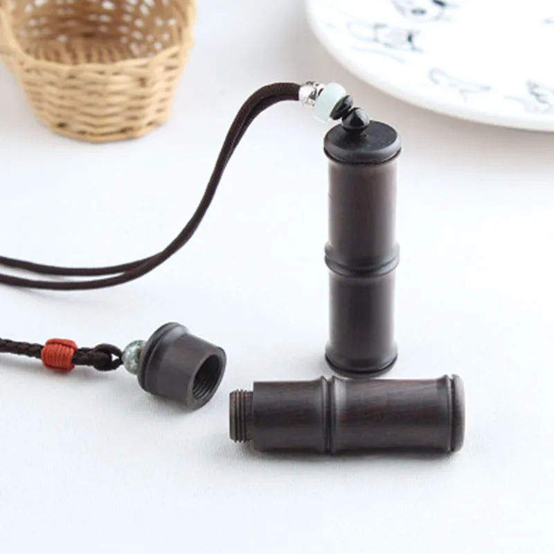 

2019 New Vintage Nepal Handmade Black Sandalwood Necklace Creative Bamboo Ethnic Pendant Long Necklaces For Women Men Gifts