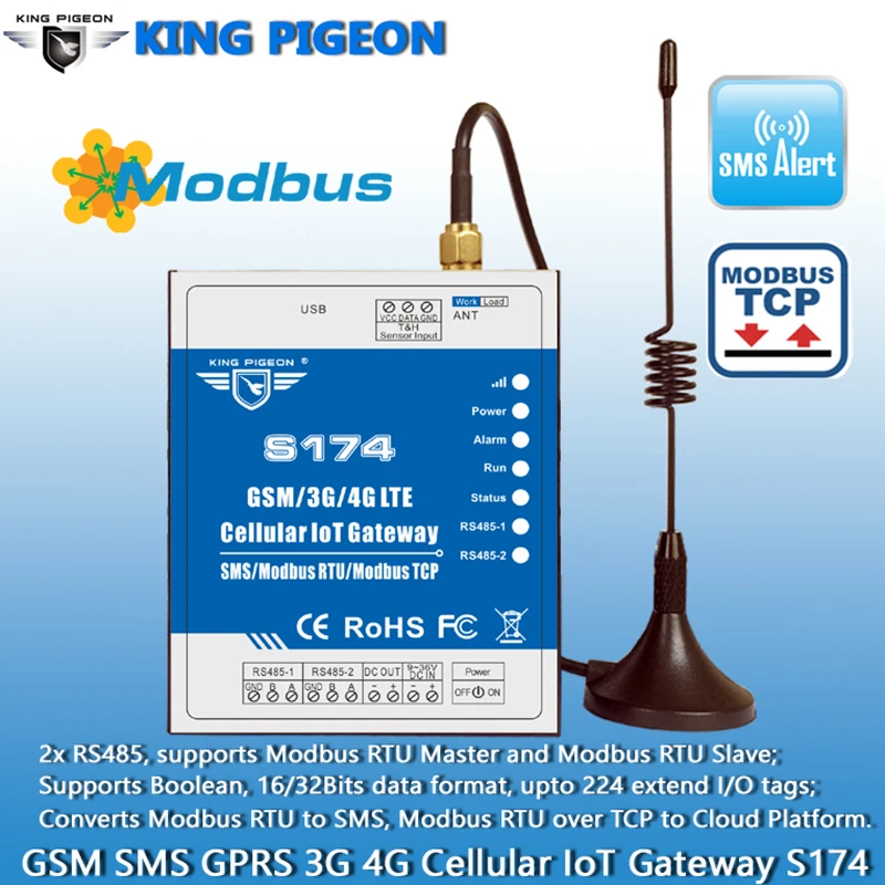 Modbus RTU to MQTT протокол конвертер облачная платформа приложение веб-сервер поддерживает Modbus RTU Master& Slave для контроля счетчика ПЛК