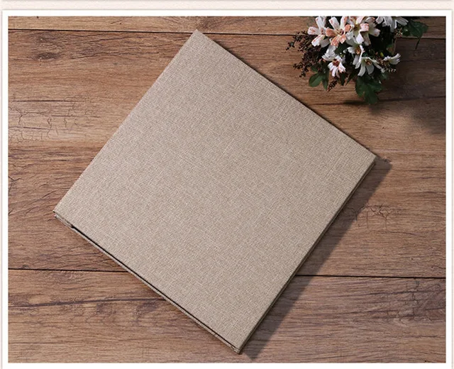 New Linen 16inch DIY Photo Album Lovers Birthday Gift Wedding Photos Baby Photo Ablum Scrapbook Paper Crafts Albums Sticky - Цвет: With White Inner