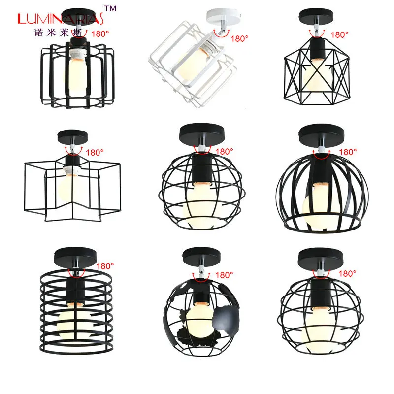 

Retro Loft RH Mini Balcony Ceiling Light Aisle Corridor Ceiling Lamp Children Room Living Room Lighting E27 AC 110V 220V