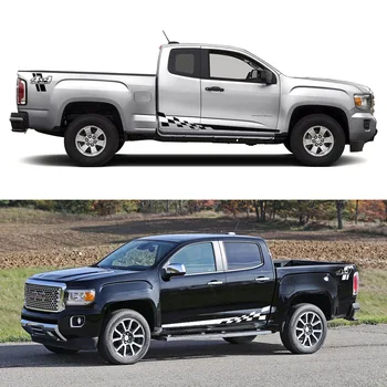 

4pcs Sets Decal Sticker Side Stripes Graphics "L" Racing 4x4 Off Road For GMC CANYON