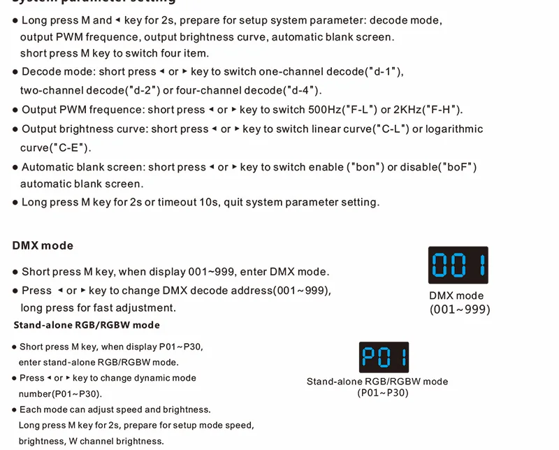 D4-XE DC12-36V 4 канал ПВМ постоянное напряжение DMX декодер с цифровым дисплеем; вход; 8A* 4CH выход