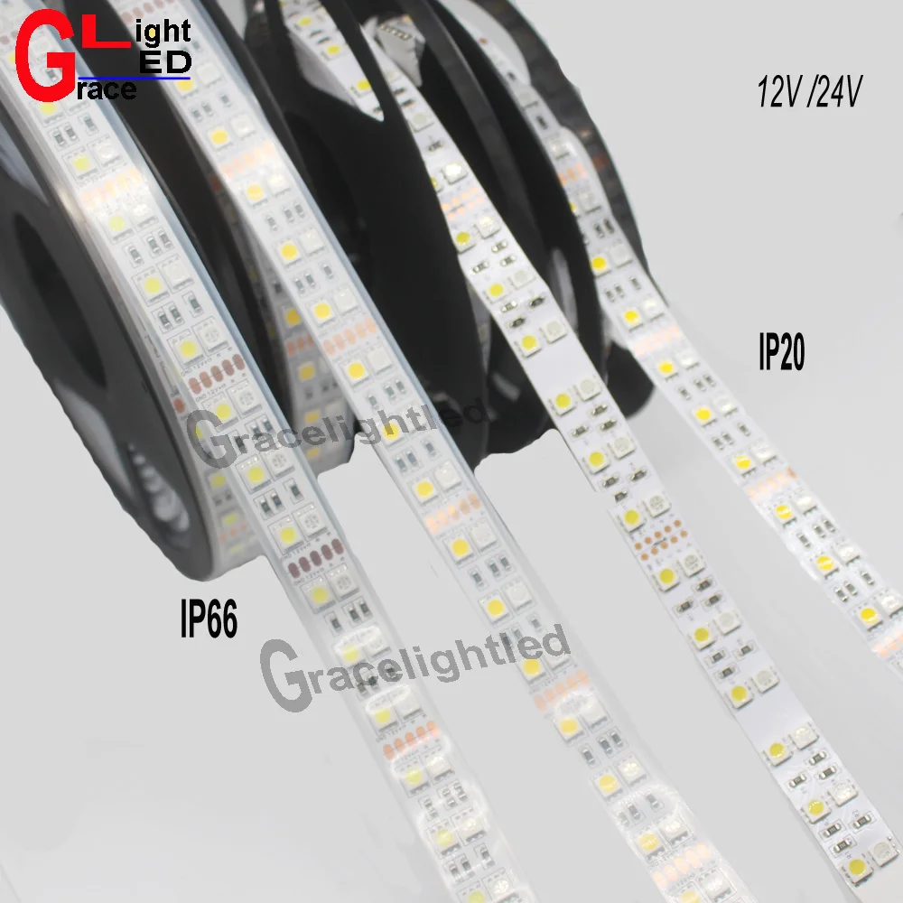 5 м двухрядная 5050 SMD 600 RGBW RGBWW RGB белая гибкая светодиодная лента 120led/M IP20/IP66|led strip