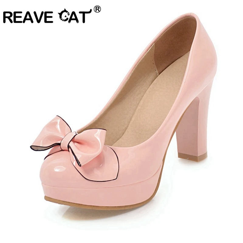 Buy REAVE CAT Elegant High Heels Fashion Bowtie Ladies