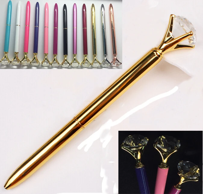100PCS/lot diamond pen queen gem crystal gift pen with logo print DHL free shipping