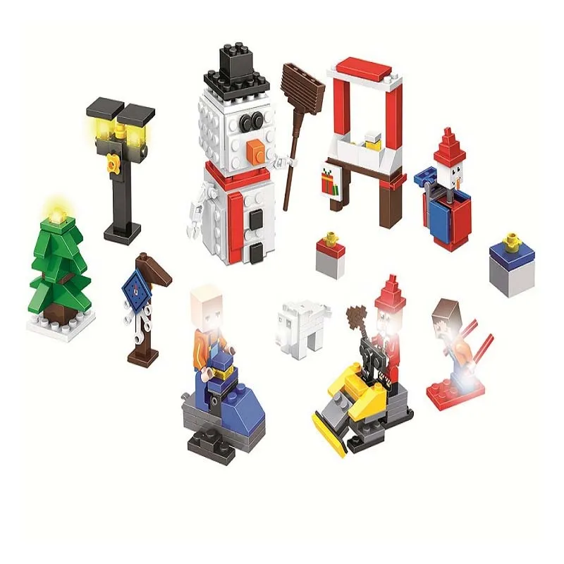 

239pcs Snowman Model Legoinglys Christmas Santa Claus Coming Figure Elk And Sled Building Blocks Set Model Kits Toys For Kids
