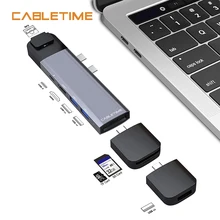 Cabletime Dual Type C HUB USB 4K HDMI Lan Thunderbolt 3 SD USB3.0+USB-C Charger PD 9 in 1 Adapter for MacBook Pro 2016 2017 N176 Cabletime Dual Type C HUB USB 4K HDMI Lan Thunderbolt 3 SD USB3.0+USB-C Charger PD 9 in 1 Adapter for MacBook Pro 2016 2017 N176