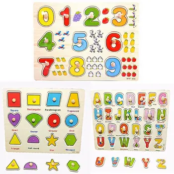 

Number Graph Alphabet Wooden Jigsaw Puzzle Educational Toys for Kids Baby