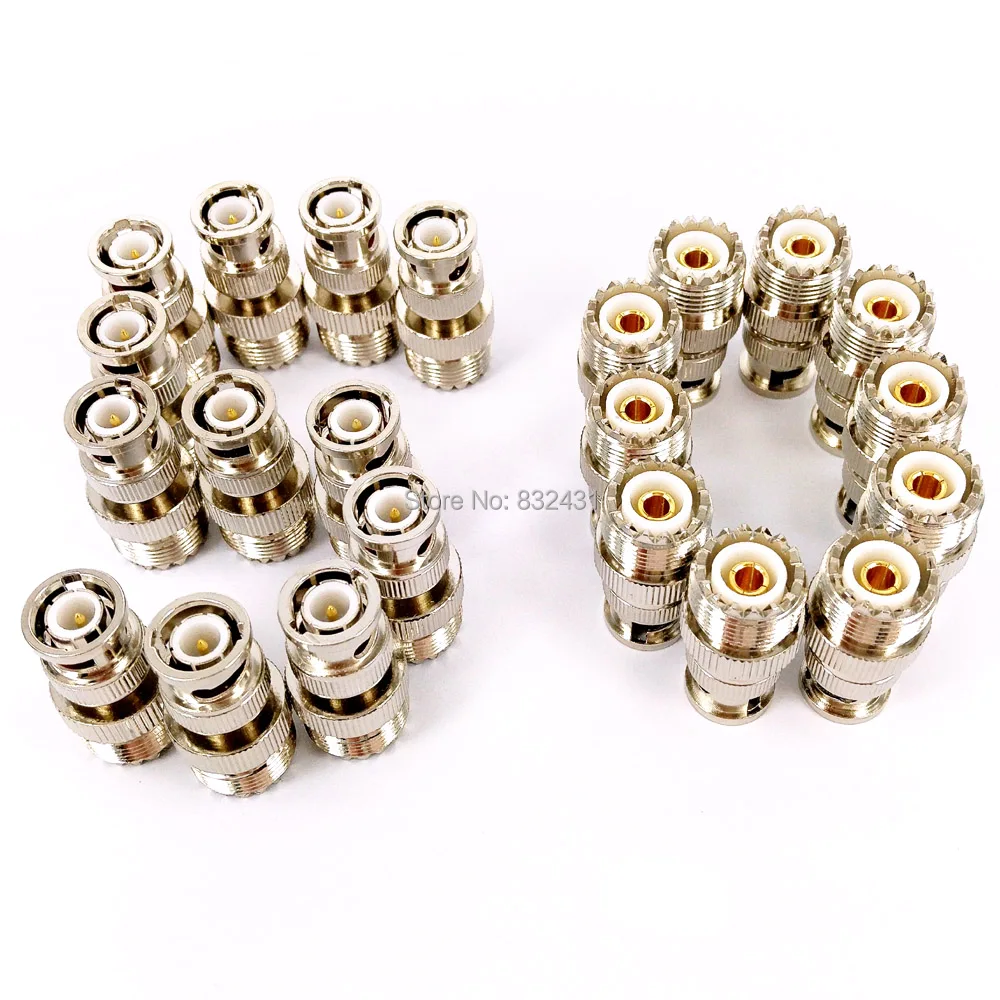 50 Pieces UHF SO239 Female to BNC Q9 Male RF Coaxial Connector Adapter 2