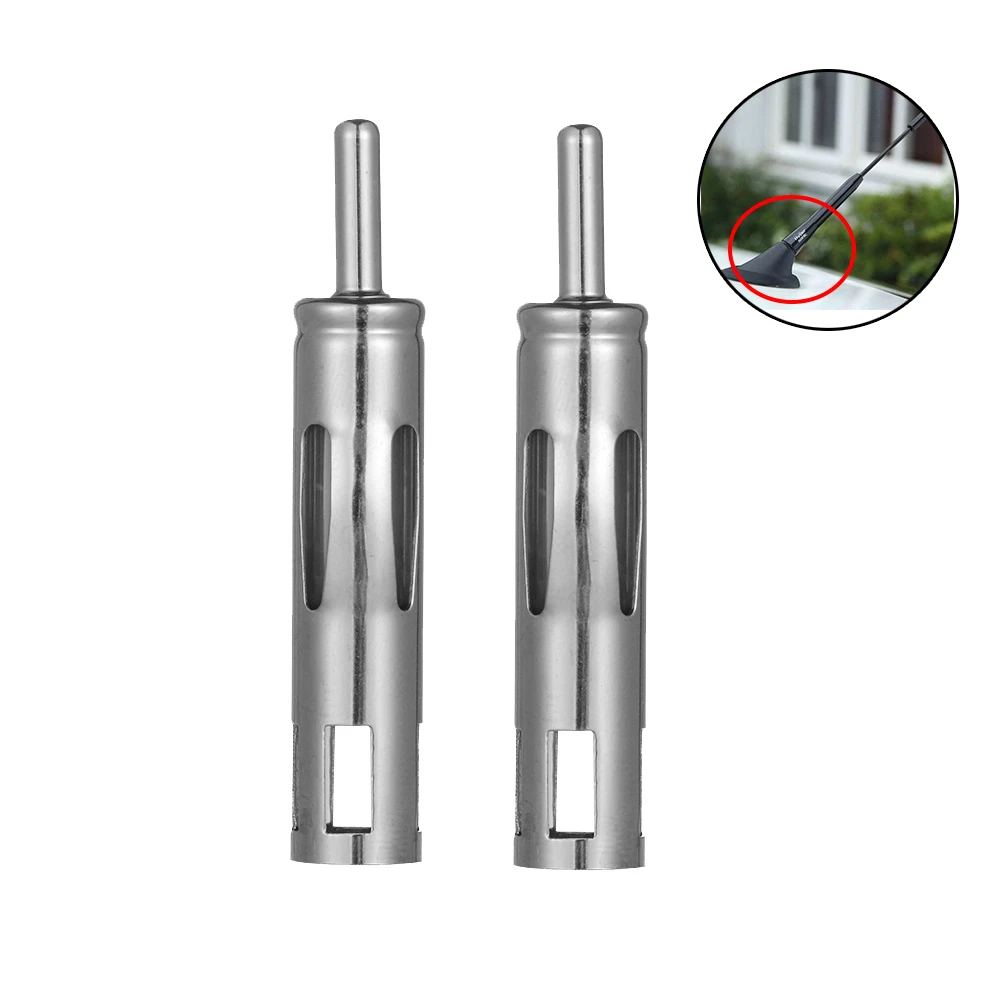 Antennas 2 Pcs Car Male Plug AM/FM Radio Antenna Adapter Connector
