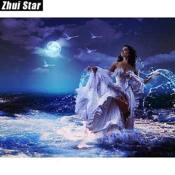 

Full Square Diamond 5D DIY Diamond Painting "Goddess & sea" Embroidery Cross Stitch Rhinestone Mosaic Painting Home Decor Gift