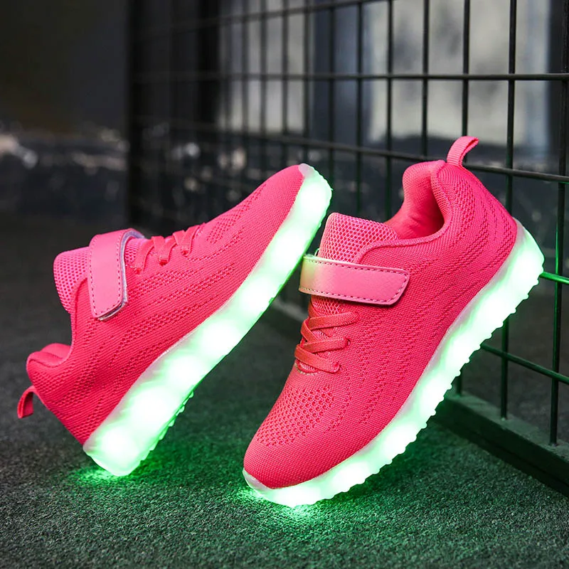 2018-Hot-Fashion-Brand-Girls-Boys-flash-lamp-Shoes-For-Children-LED-Light-Sneakers-USB-rechargeable (3)