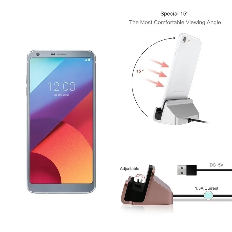 

Dock Station Micro USB Type C Charger Station For LG G6 G5 G4 G3 G2 V30 V20 Q8 Q7 K5 K7 K8 K10 2017 Charger Dock Docking Station