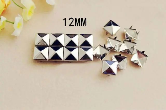 

100pcs/lot /DIY Accessories 12mm Silver Pyramid Stud Metal Claws Rivet DIY Leathercrafts Garment Rivets Free Shipping