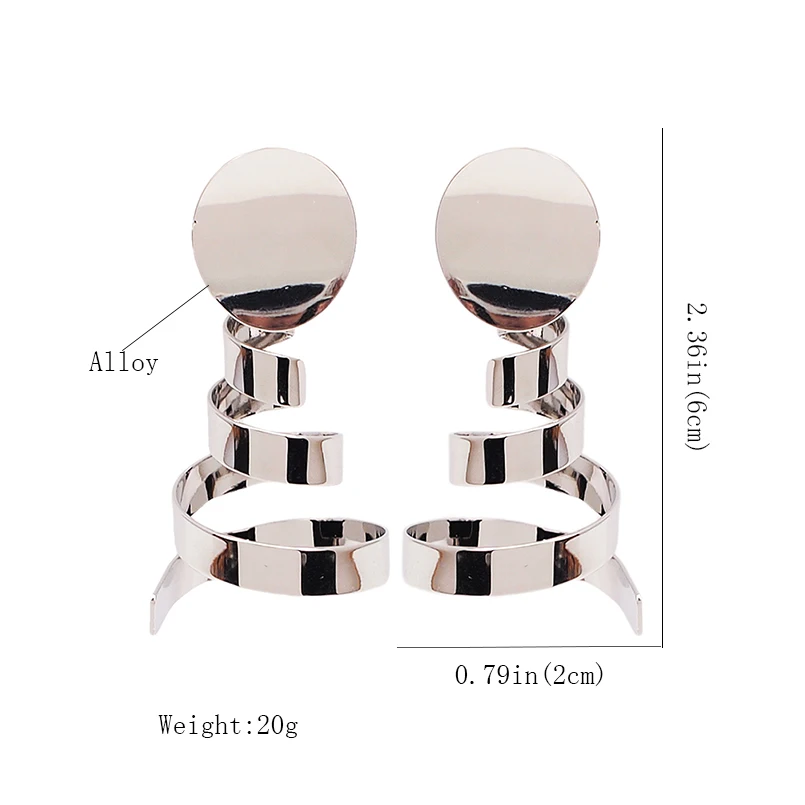 MANILAI, спиральные свисающие серьги из сплава для Женщин, Модные металлические массивные серьги с подвеской, свадебные ювелирные изделия