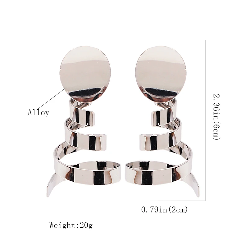 MANILAI Spiral Alloy Drop Dangle Earrings For Women Fashion Metal Statement Pendant Earrings Wedding Jewelry Wholesale 2019