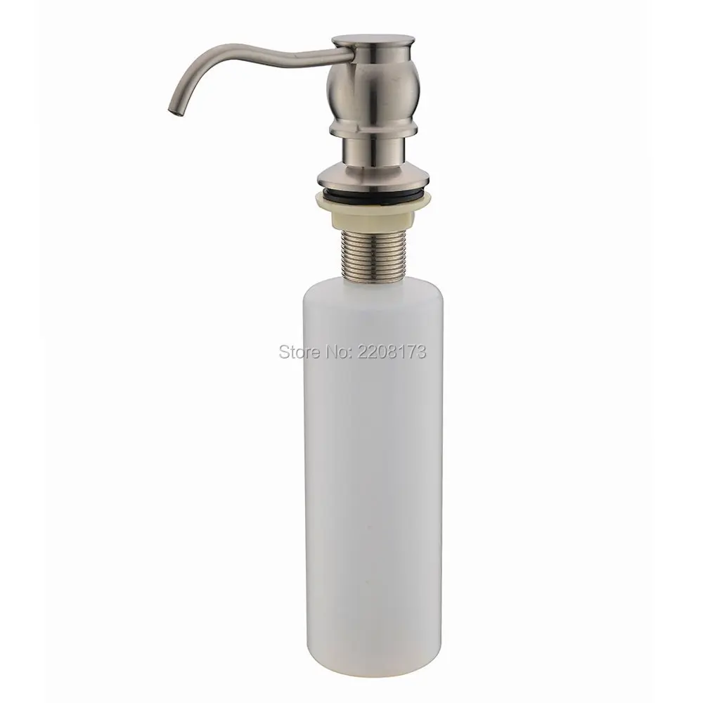 Free Shipping Classic Style Solid Brass Brushed Nickle Kitchen Sink Countertop Liquid Dish Hand Soap Dispenser Pump Replacement