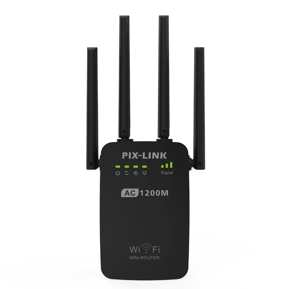 PIXLINK AC1200 Wi-Fi ретранслятор маршрутизатор точка доступа беспроводной 1200 Мбит/с расширитель диапазона wifi усилитель сигнала 4 Внешние антенны AC05