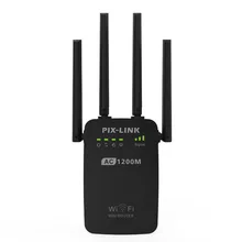 PIXLINK AC1200 WIFI Repeater Router Access Point Wireless 1200Mbps Range Extender WiFi Signal Amplifier 4External Antennas AC05