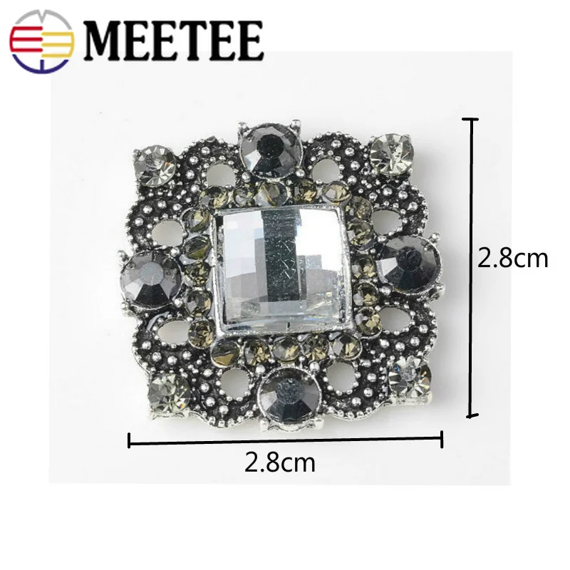 Meetee 5/10 шт 2 8 см Стразы пистолет декор из сплава пуговицы CN201 для одежды юбки сумки